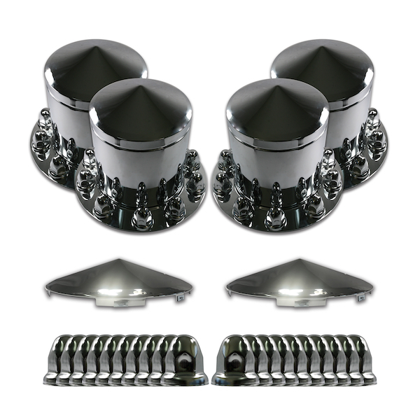 Watts Wheels Premium Truck Accessories - AFKL001RCC |Chrome Axle Cover Kit with removable Cone Hubcap