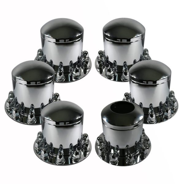 Watts Wheels Premium Truck Accessories - AFTR001RCH Chrome Tri-Axle Cover Kit with 6 removable Hubcaps